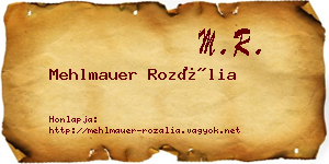 Mehlmauer Rozália névjegykártya
